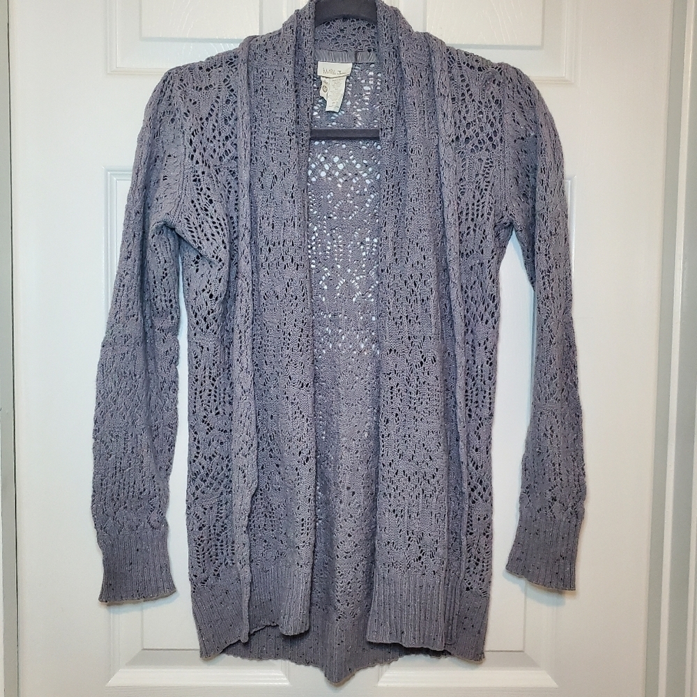 Matilda Jane Womens M Pixie Dust Open Cardigan Sweater Wool Blend Layering